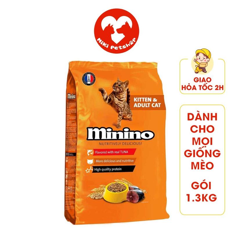  Thức Ăn Cho Mèo Hạt Minino Vị Cá Ngừ Gói 1.3Kg - Miki Petshop khô pate hello hat meo 