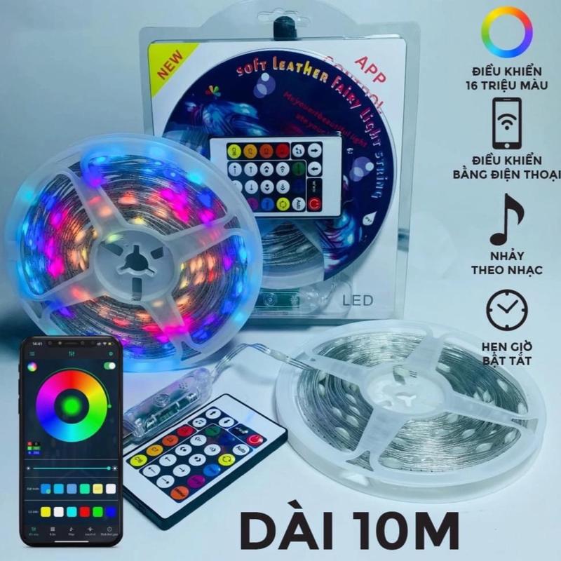 Đèn Led Cuộn nháy đuổi 10M (si~53)- Dây đèn LED trang trí RGB 5V Cổng USB nháy theo nhạc  kèm điều khiển lights