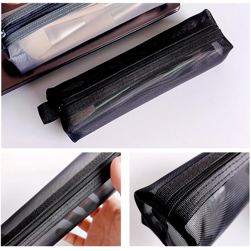 Black Mesh Cosmetic Bags Outdoor Black Zipper Bag Transparent Travel Organizer Large Capacity Comestic Bag 2