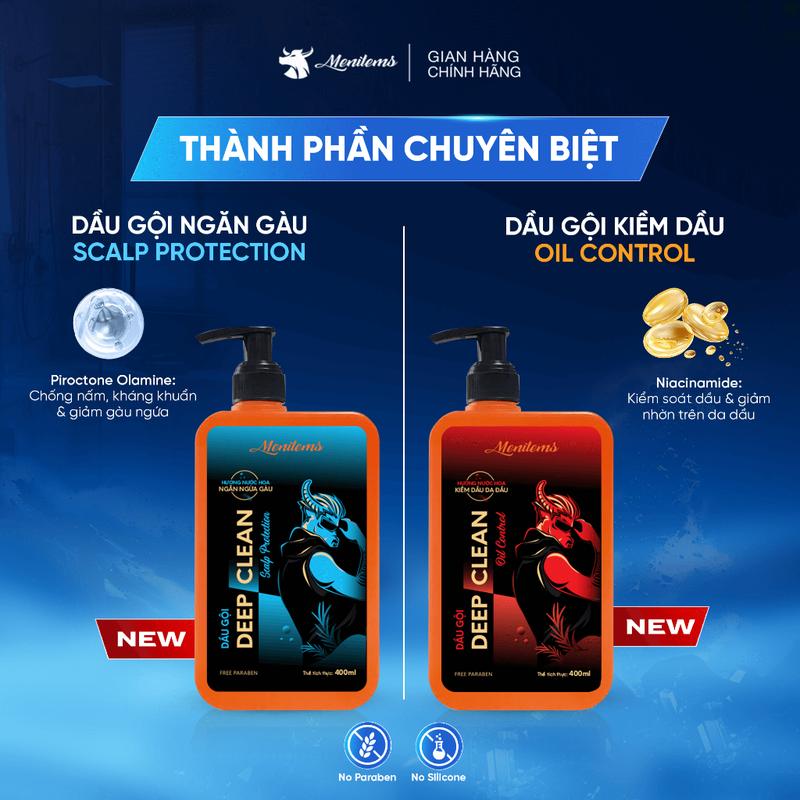 CHÍNH HÃNG Combo dầu gội sữa tắm nam Menitems size lớn Tiết Kiệm dầu gội sạch gàu sữa tắm mụn lưng lưu hương nước hoa 400ML