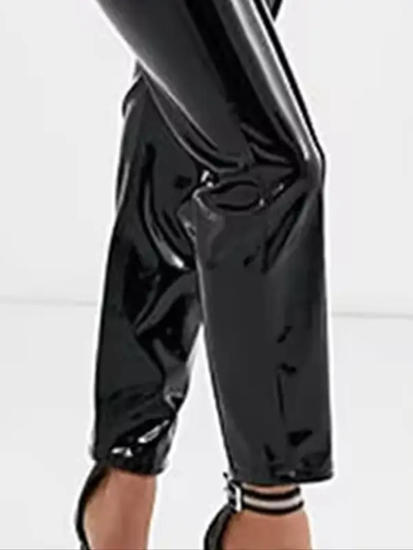 Women's PU Leather Pants, Fashionable High Waist Skinny Pants for Daily Outdoor Wear, Ladies Bottoms for All Seasons 3