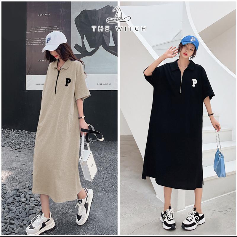 Váy suông, đầm suông polo dáng dài cao cấp by THE WITCH chất tổ ong