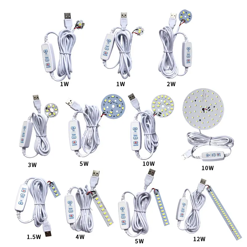 Lampu LED boleh malap 5V, boleh dilaraskan, USB, tersedia untuk belajar dan kerja dalaman dan luaran