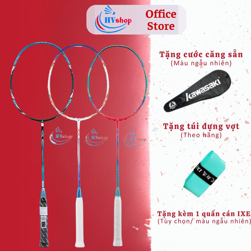 Vợt Kawasaki Passion P25 Tím, xanh, đỏ cam, vợt cầu lông chính hãng tặng cước căng sẵn 10.5kg mà ngẫu nhiên, tặng 01 quấn cán, tặng túi đụng vợt, BH 03 tháng - HVShop Cán Vợt Sport
