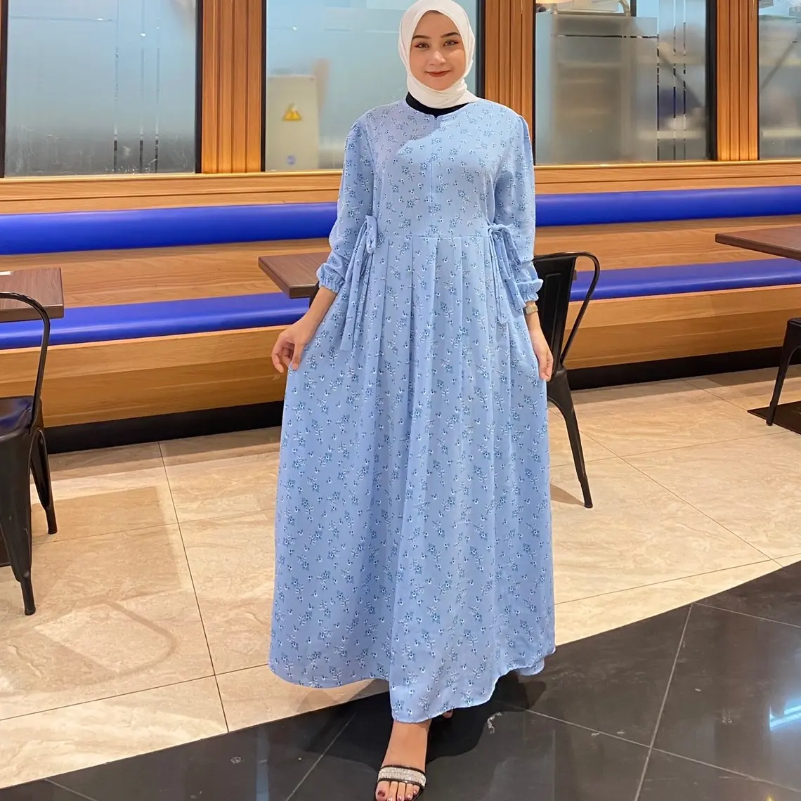 MOZA DRESS WANITA TERBARU ADA SIZE S M L XL BUSUI FRIENDLY DRESS KOREAN STYLE / DRESS KRINKEL PREMIUM MOTIF Muslim Casual Panjang