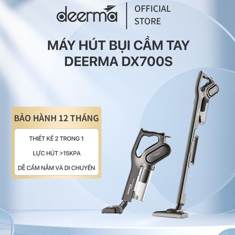 Máy hút bụi Deerma DX700S đa năng với công nghệ lực hút lốc xoáy 15000Pa thiết kế tản nhiệt - Bảo hành 12 tháng