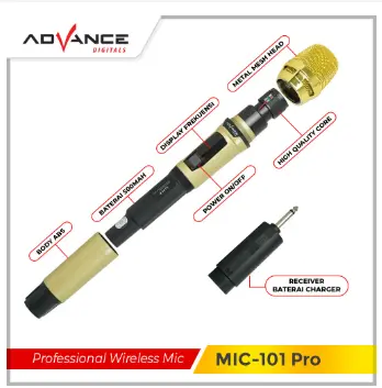 Advance Microphone Wireless  MIC101 PRO Profesional  Bisa Dicharger Frekuensi UHF Garansi Resmi 1 Tahun 4