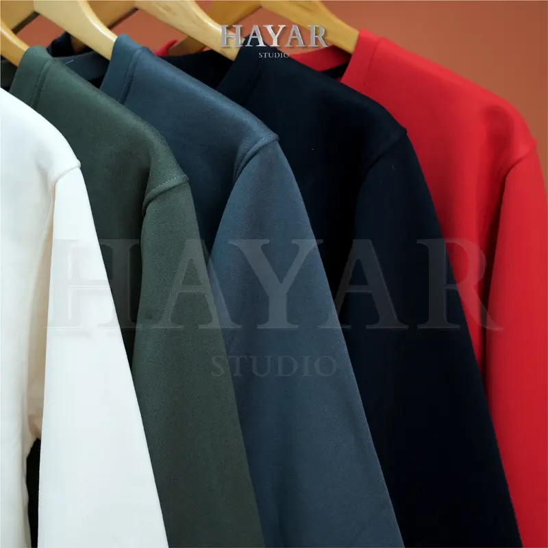 SET 3 Áo Sweater HayaR Nỉ Bông Cổ Tròn Nam Nữ Form Rộng Big Size Cổ Tròn Menswear Nhung Hoodie Dài Tay 2