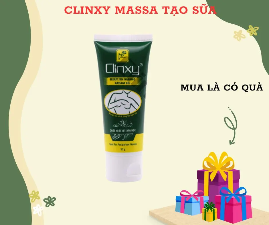 CLINXY - GEL MASSAGE TẠO SỮA VÀ THÔNG TUYẾN SỮA (TUÝP/50G) - MINH PHƯỚC CLINXY