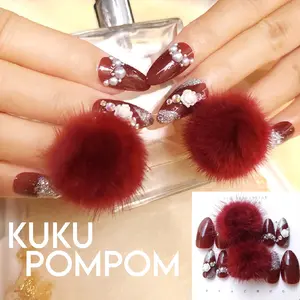 [POM,BS] LAMKOSMETTIK/KUKU POMPOM / SET ISI 12 / KUKU POMPOM WEDDING / KUKU WEDDING nail art