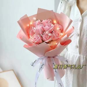 Beg Tangan, Hadiah Hari Valentine Cina, Bunga Sabun Bunga Kering Gypsophila, Bunga Pegang Tangan, Kotak Hadiah, Untuk Rakan Wanita dan Rakan-Rakan Dekat Putih Supplies hiasan  merdeka Sepanduk Selamat EID