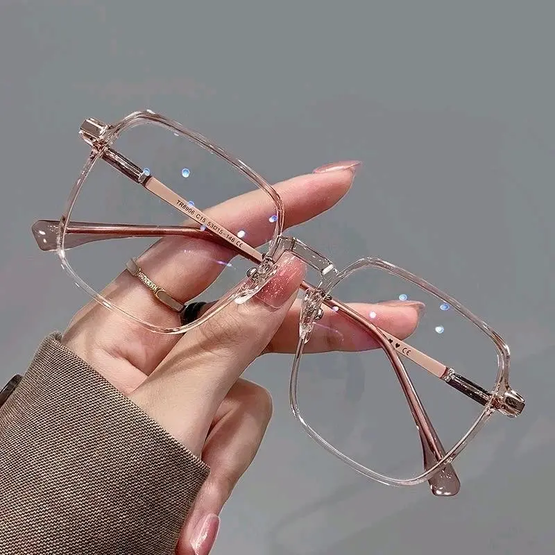 Kacamata Wanita Anti Radiasi Metal Cahaya Biru dengan Bingkai Logam Oversize Frame Lensa