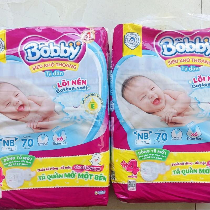   Combo 2 Bịch  Tã dán Bobby sơ sinh mẫu mới lõi nén 3mm Cho Bé  <=5kg  