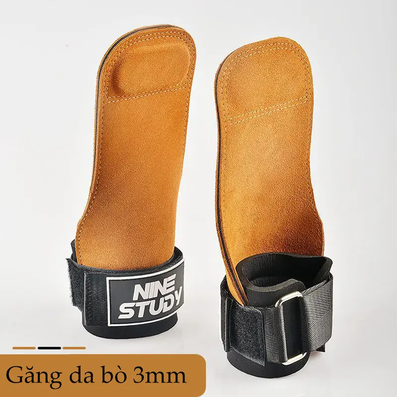 (1 đôi)Găng Tay Tập GYM, Dây kéo lưng Lifting Straps Nine Study đa năng hỗ trợ tập Gym, Deadlift, lên xà, nâng tạ 2