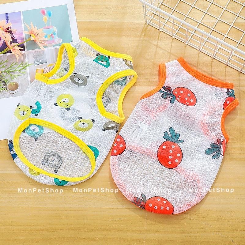 Áo ba lỗ lưới mùa hè cho chó mèo