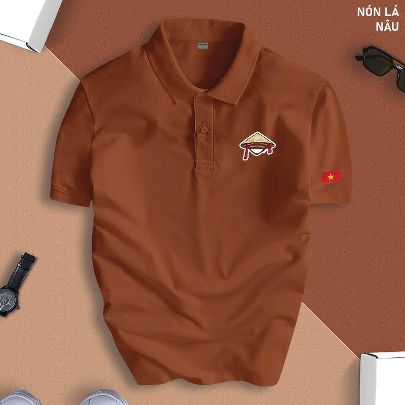 Áo Phông POLO NÓN LÁ VIỆT NAM cổ bẻ basic nam CVC vải cá sấu sang trọng, lịch lãm, thoáng mát Menswear Tay Ngắn Có Cổ 7