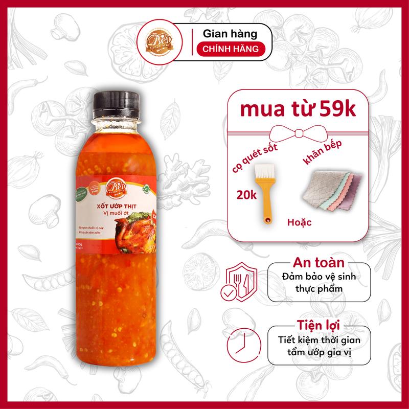 Sốt Ướp Thịt Nướng Muối Ớt Bếp Xuyên Việt 400G, Sốt Ướp Thịt, Hải Sản Tiện Lợi. Nước Sốt Gia Vị