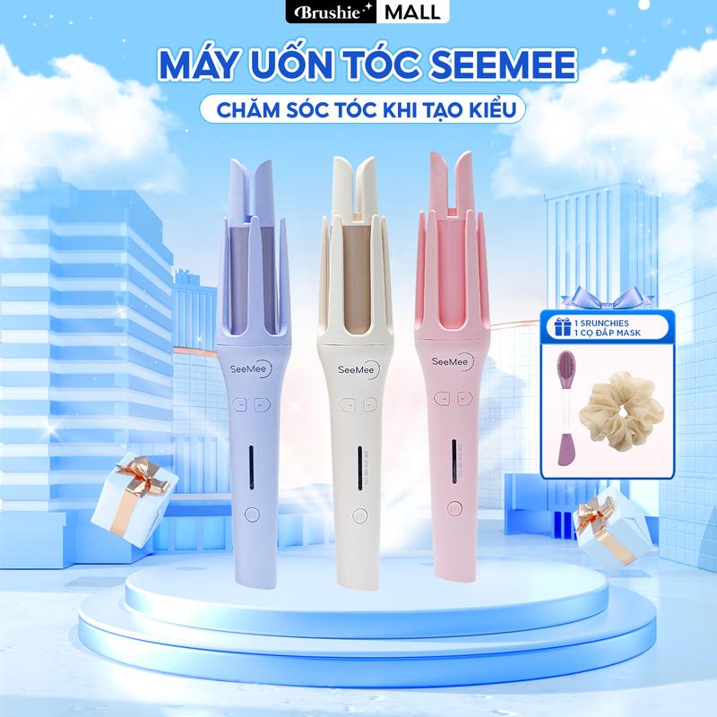 [50 SLOT CUỐI] Máy uốn tóc làm xoăn tự động SeeMee lớp phủ gốm sứ bảo vệ tóc dành cho Nữ [BẢO HÀNH 12 THÁNG - 1 ĐỔI 1] - TẶNG Dây buộc tóc + Cọ đắp mặt nạ