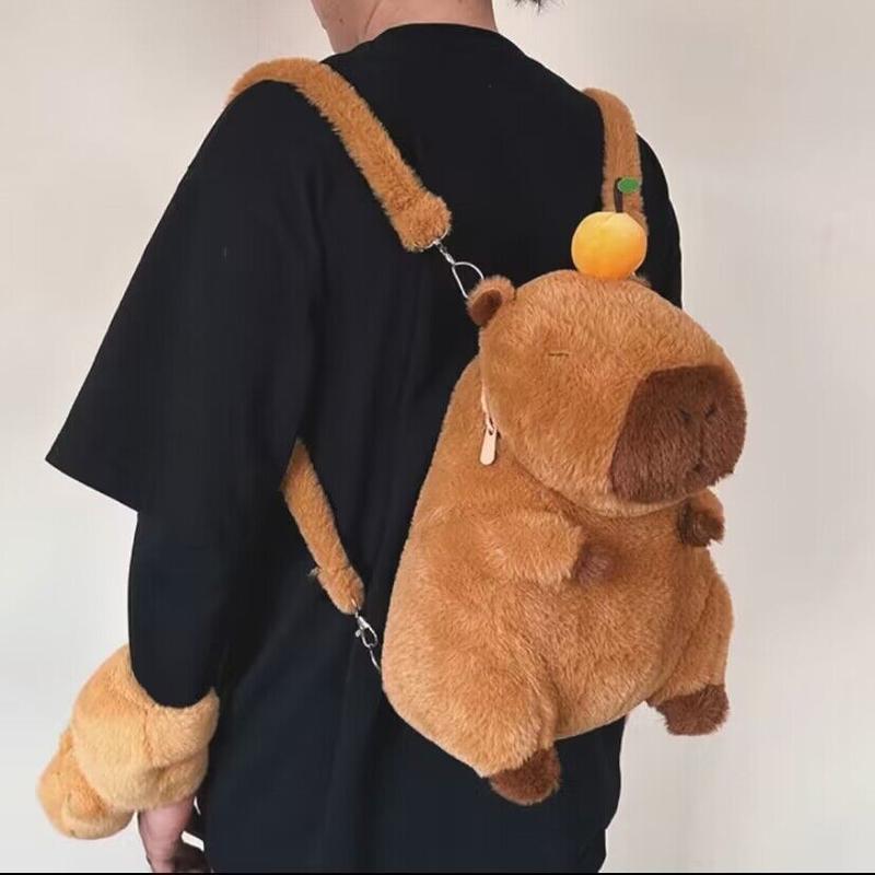 Ba lô Capybara, Thiết kế dễ thương, Túi đeo vai hoạt hình thời trang, dành cho bé gái, Rộng rãi cho sinh viên đại học 1