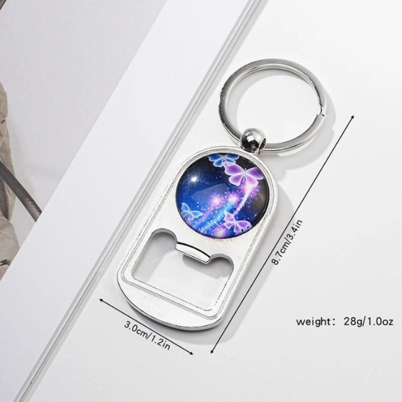 1pcs colorful butterfly time Jewel Key chain pendant creative holiday gift car bag key ring pendant 2