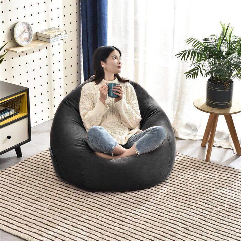 Product Introduction of [Gift footstool+ Pillow] With filling large seat bean bag sofa chair sofa lazy recliner lazy sofa 2