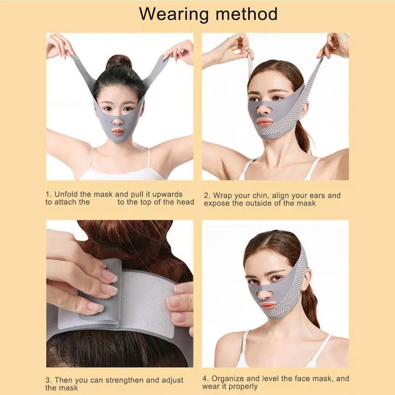 【TERSEDIA & COD】Masker Perban Pelangsing Wajah Alat Kecantikan Tidur Pembentuk Wajah Masker Dagu Berbentuk V Sabuk Pelangsing Wajah & Terapi Garis V Dagu Pembentuk Wajah Masker Pengencang Wajah & Dagu Masker Pengencang Wajah 6