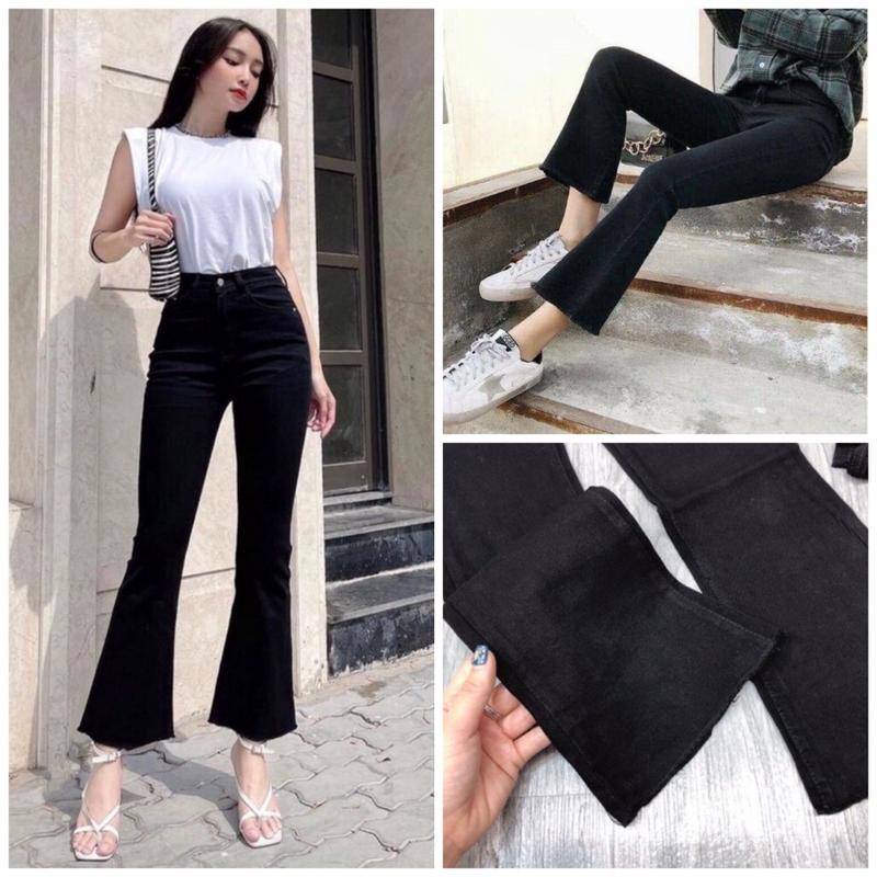 BIGSIZE 35-100KG Quần jean size XS-5Xl bigsize ống loe nữ cạp cao vải bò giấy co giãn to rộng đến 100kg ,quần công sở quan l oe jeans