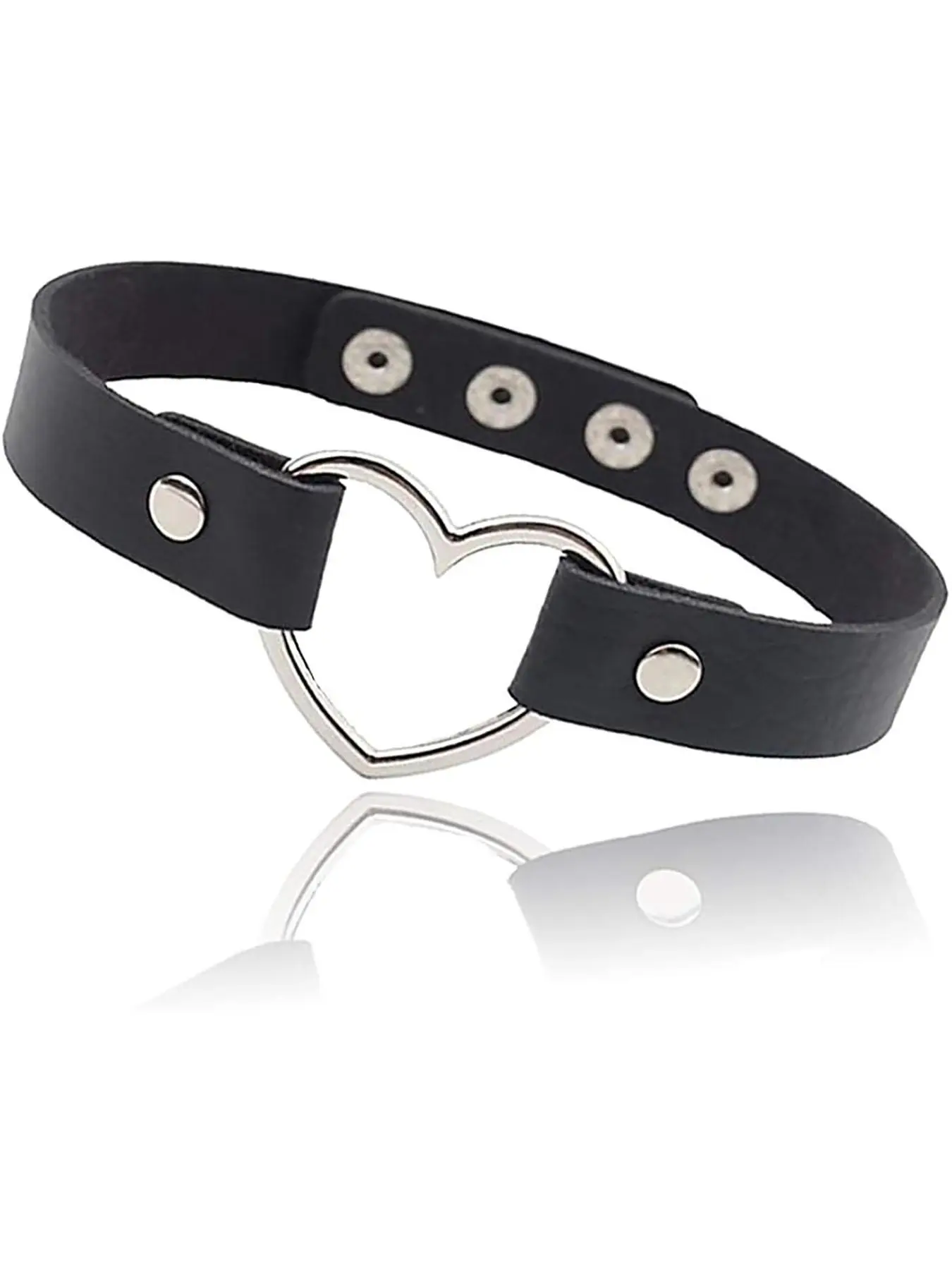 Punk Style Heart Shaped Choker, Fashionable PU Leather Choker for Women & Girls, Trendy All-match & Exquisite Jewelry for Birthday Gift, Valentine's Day, Gift