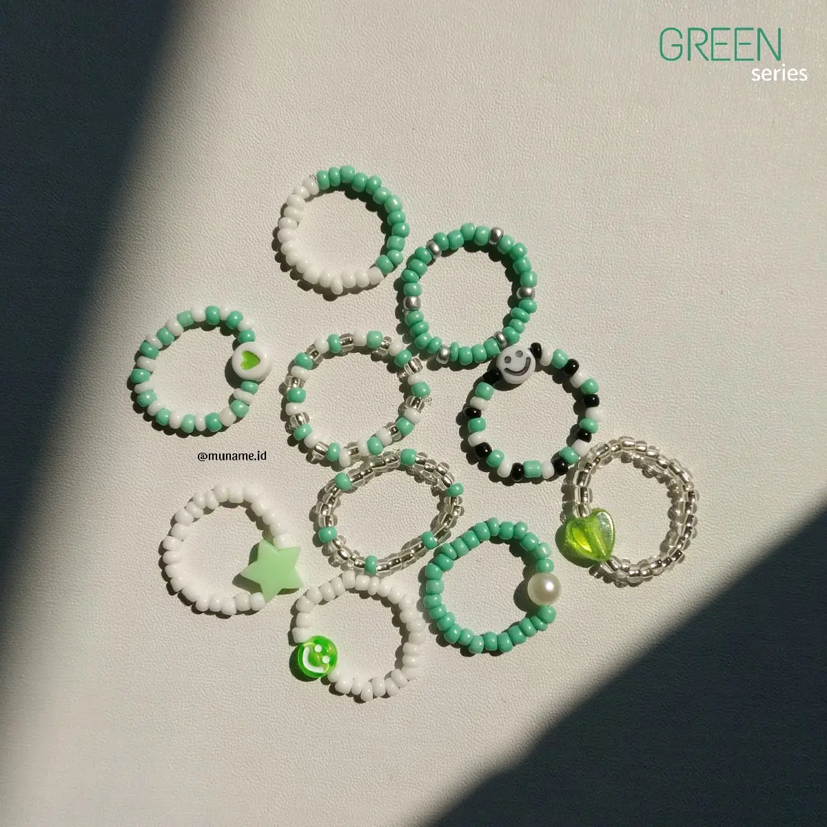 Part 7 | Cincin manik - manik / beads rings - Green Series