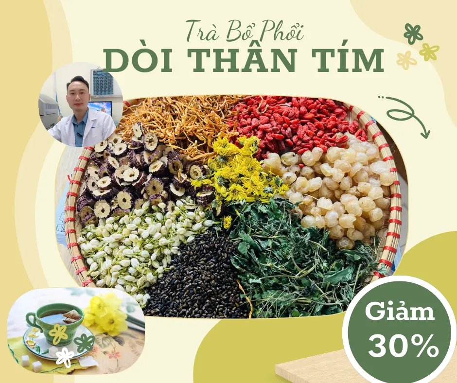 TRÀ Bổ Phổi DÒI THÂN TÍM (30 ngày), LINH CHI, ĐÔNG TRÙNG HẠ THẢO . Tăng Cường Sức Khỏe Phổi, TRÀ, CHÈ Tea