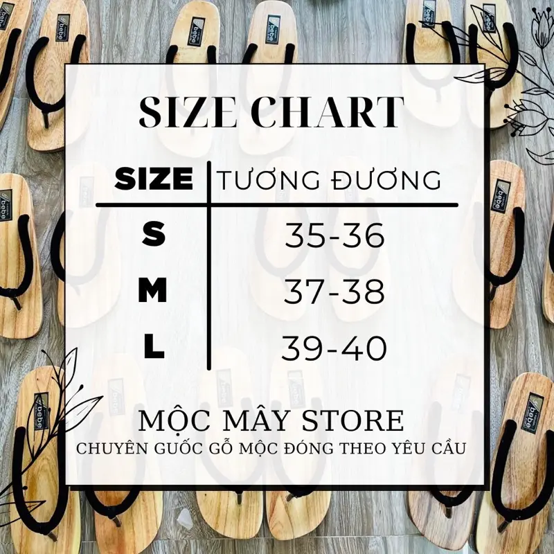 Guốc mộc cao 7p đế khắc chim bồ câu-Mộc mây store 7