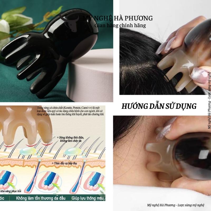 Lược sừng Bạch Tuộc masage da đầu giúp thư giãn hiệu quả 8