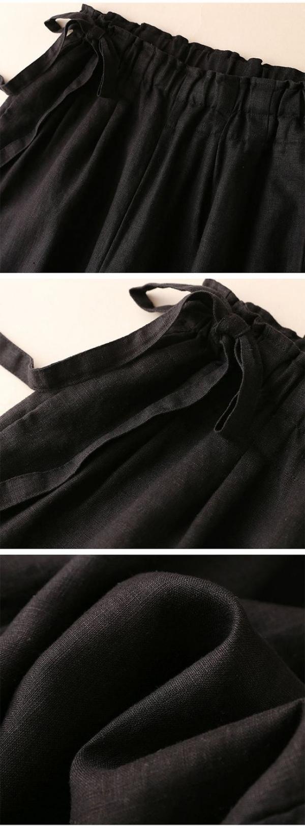 Product Introduction of Cotton and linen wide-leg 9/10 Pants with a loose fit for women, High-waisted, Thin and Straight-leg Casual pants, Available in multiple Colors Womenswear Bottom Lingerie Comfort Trouser Basic Minimalist 14