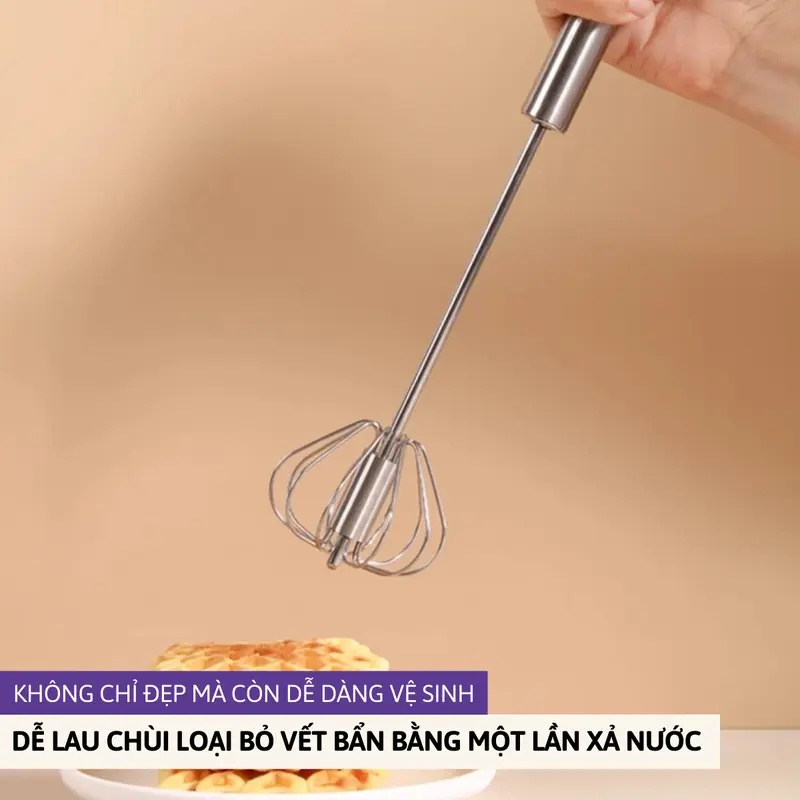 Cây Đánh Trứng Que Đánh Trứng Chất Liệu Inox 304 Không Gỉ Cán Dài 26cm An Toàn Dễ Chùi Rửa Tiện Lợi RIN 6