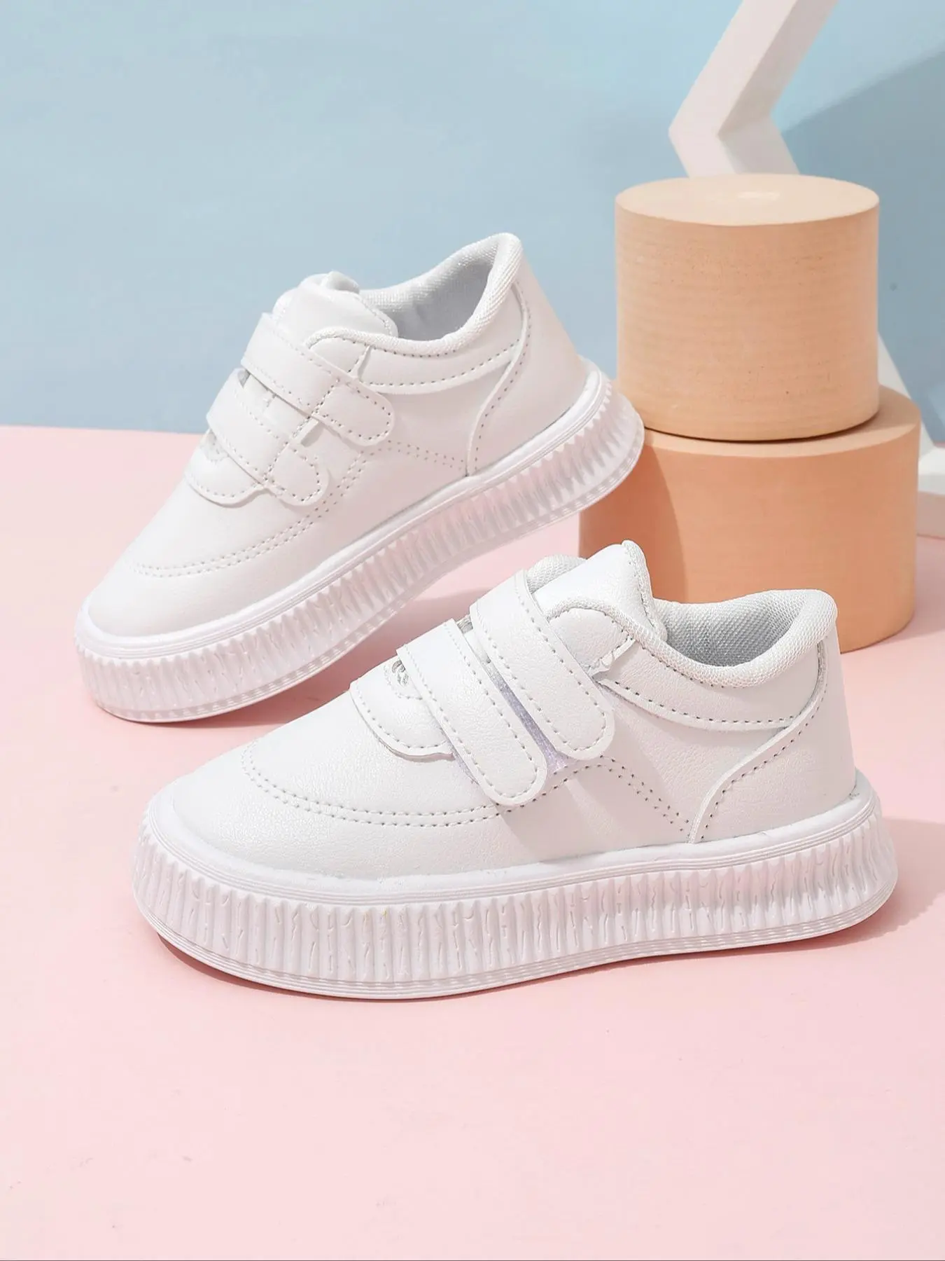Baby's Solid Color Velcro Sneakers, Casual Comfortable Breathable Anti-slip Soft Sole Shoes for Daily Wear, Newborn Infant Toddler Kids Shoes