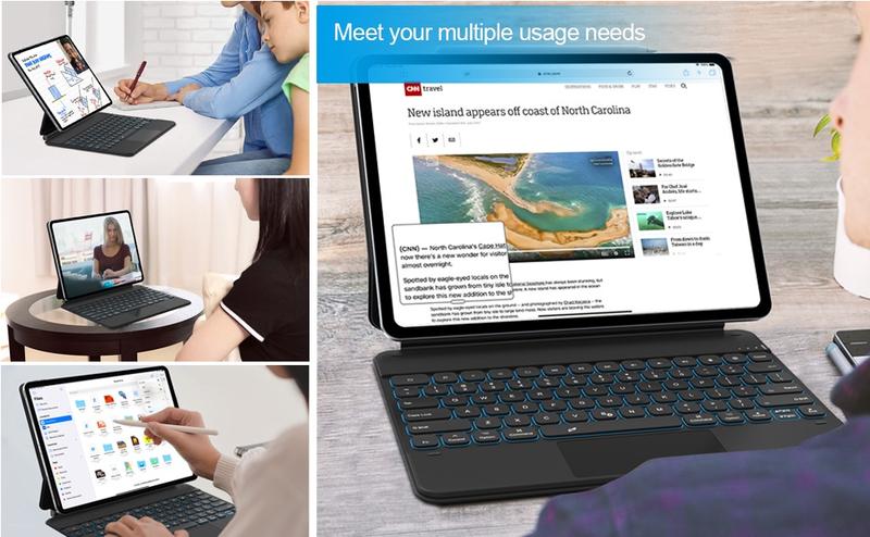 Product Introduction of "Goojodoq for ipad keyboard with Case for Air 4/5 /6 Pro 11 12.9 2021 - 2018 A16 M3 2025 Gen10 floating cantilever cover wireless bluetooth" 32