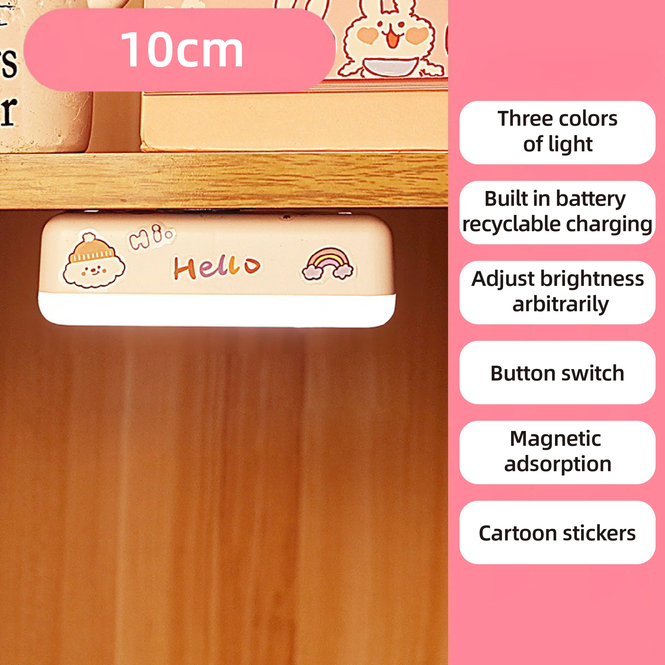 LED USB Charge Indoor Dusk to Dawn Photocell Magnetic Strips Stick up Auto On/Off Closet LED Motion Sensor Night Light