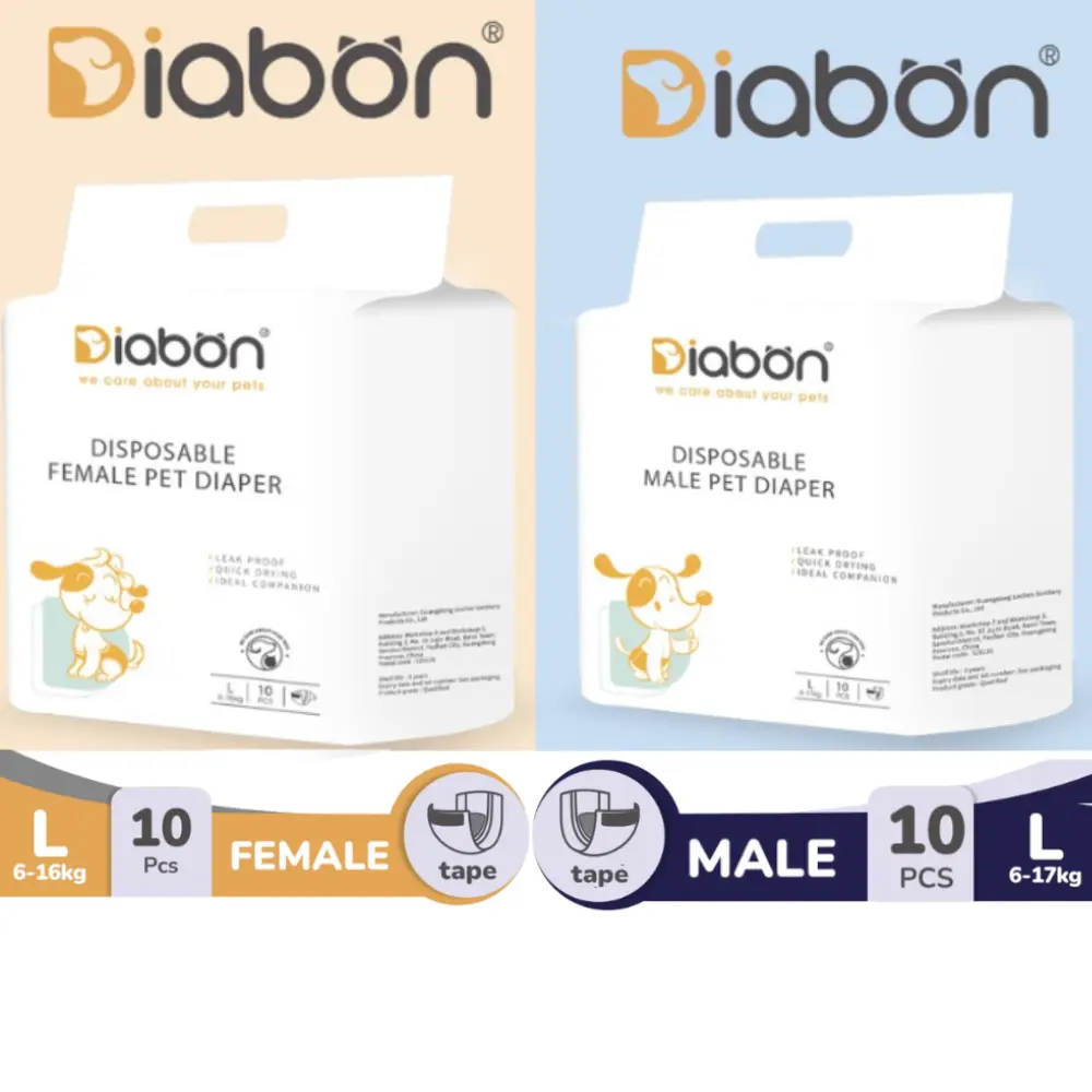 GGS DIABON - Diaper/Popok Anjing & Kucing Jantan & Betina  (Male & Female) isi 10 pcs Y3948