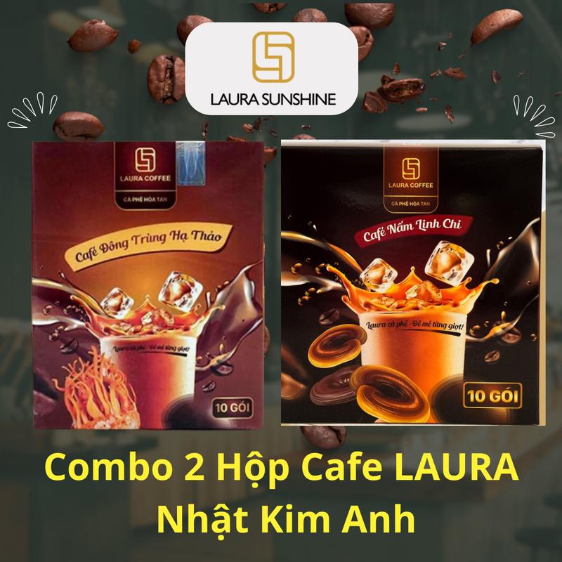 [2 Hộp] Cafe Laura Nhật Kim Anh Đông Trùng + Nấm Linh Chi 0