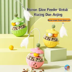 Mainan Kucing Bocor Snack Wobble Toy Anti Tumpah Slow Feeder untuk Kucing dan anjing/mainan kucing bola catnip