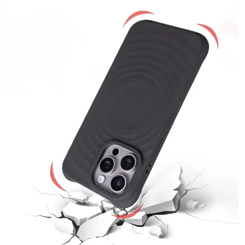 Casing Ponsel Sudut Tebal Ripple untuk iPhone 13 11 15 14 12 Pro Max 14 15 Plus Silikon Lembut Tahan Benturan 7
