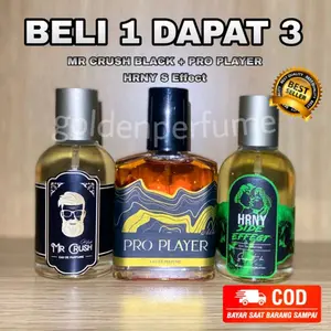 PROMO BELI 1 DAPAT 3 HRNY SIDE EFFECK - MR CRUSH BLACK - PRO PLAYER PARFUME WANGI TAHAN LAMA PALING LARIS 30 ML