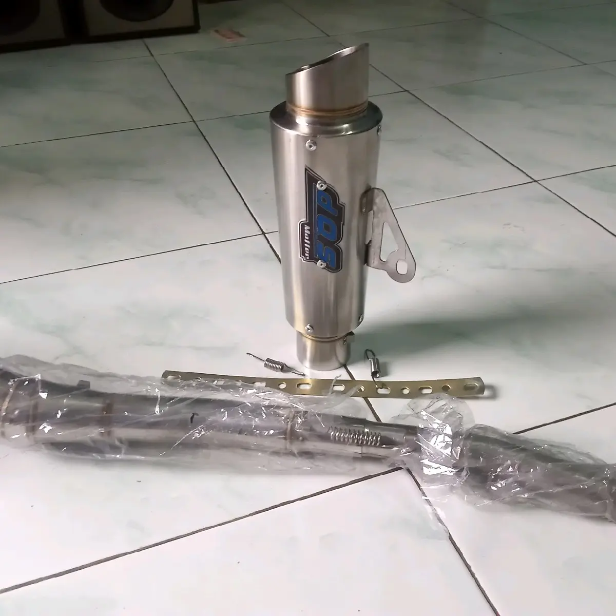 knalpot racing DOS PNP motor bebek, Jupiter Z,z1,mx135, Vegar/zr, Supra x,fit,125, karisma, legenda, grand, Shogun,smash,bkadr,revo,cripton dll Bulat Motorcycle