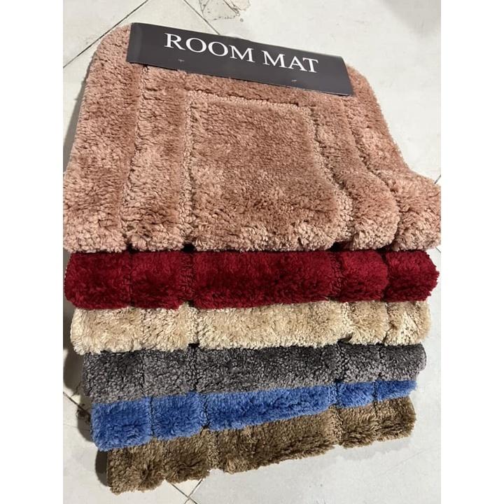 Combo 2 thảm lau chân Room mat loại lớn 50x80cm, thảm trải sàn cao cấp sợi len dày đẹp siêu thấm hút