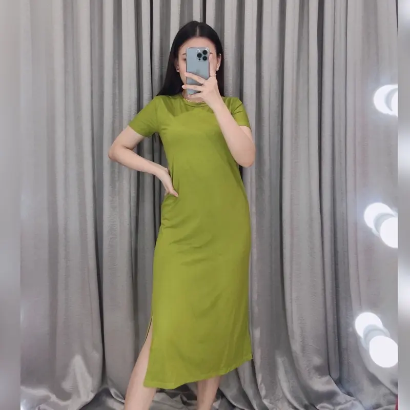 Premie Clothing | Casual Dress 1136 / slit dress / Dress Bodycon / slim dress Fit Rayon Stretch Panjang Wanita