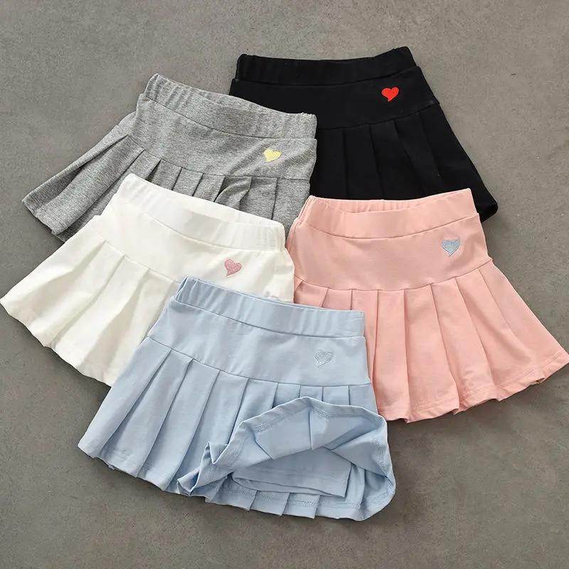 Girls' Pleated Skirt Pants with Safety Pants Skirt Versatile Children's Anti-Exposure Skirt Summer Medium Size Children's Fashion
