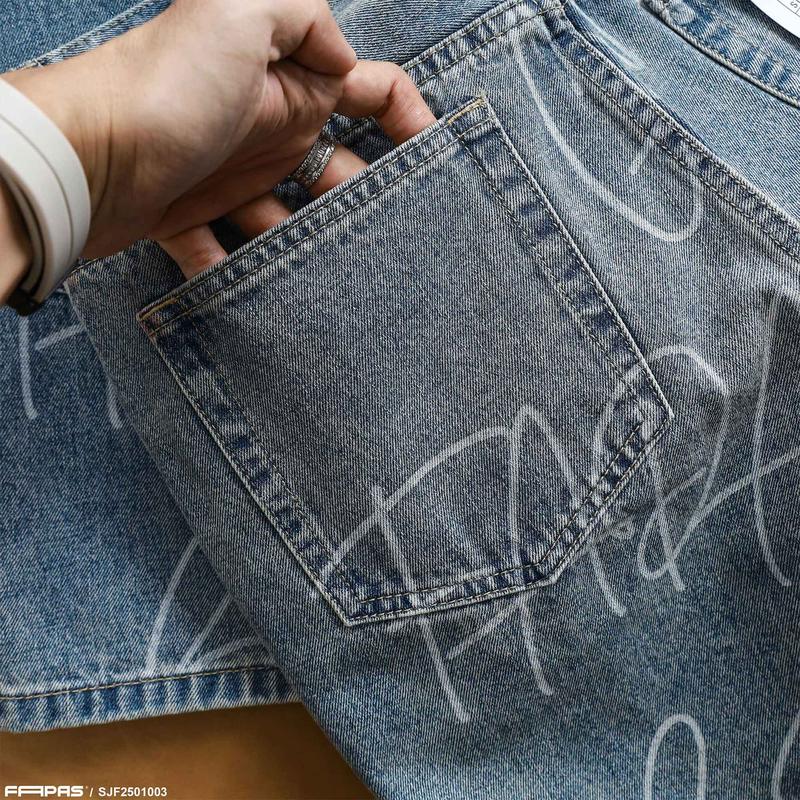 Quần Shorts Nam Any Chất Jean Form Relaxed Fit Dài Trên Gối Chính Hãng Fapas 4