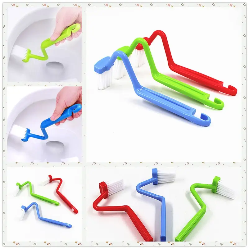 Mini S Shape Toilet Brush Portable Curved Bathroom Cleaning Brush Practical Household Items