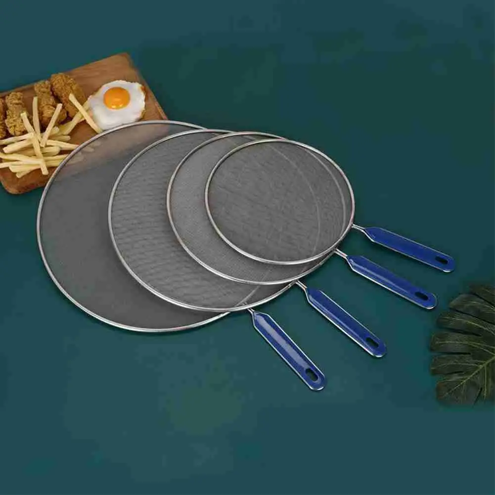 21cm/25cm/29cm/33cm Stainless Steel Splatter Screen Cover Frying Lid S9P4 Lid Pan Oil Mesh B8Q0