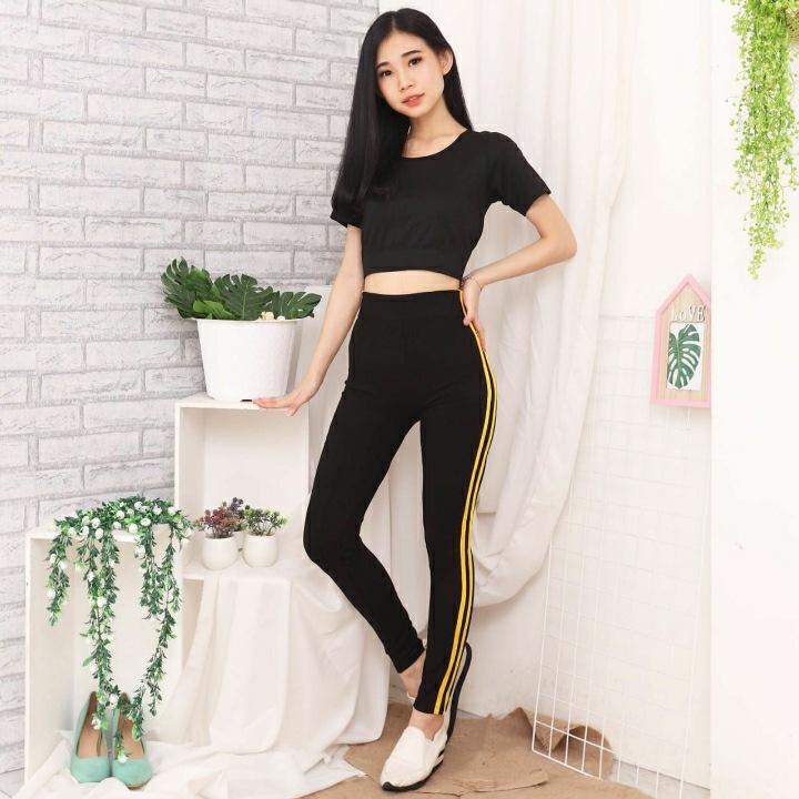 Product Introduction of legging import stipp 2 / legging import wanita 30